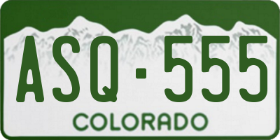 CO license plate ASQ555
