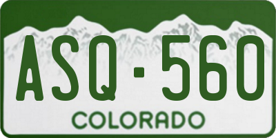 CO license plate ASQ560