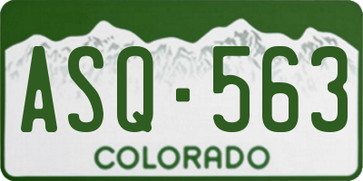 CO license plate ASQ563