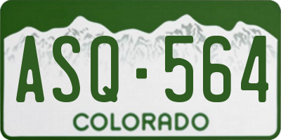 CO license plate ASQ564