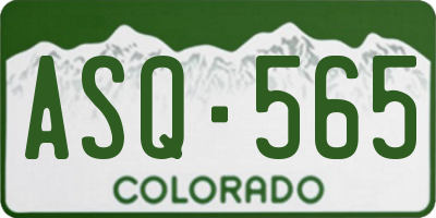 CO license plate ASQ565