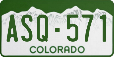 CO license plate ASQ571