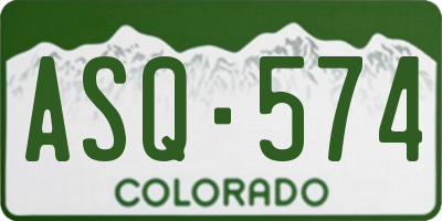 CO license plate ASQ574