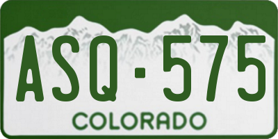 CO license plate ASQ575