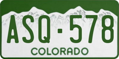 CO license plate ASQ578