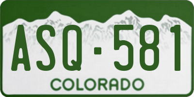 CO license plate ASQ581