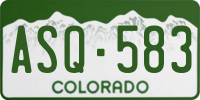 CO license plate ASQ583