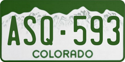 CO license plate ASQ593