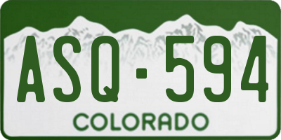 CO license plate ASQ594