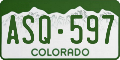 CO license plate ASQ597