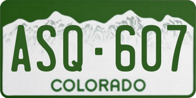 CO license plate ASQ607