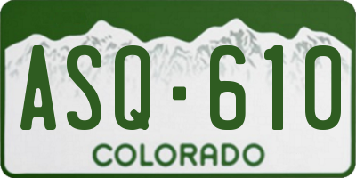 CO license plate ASQ610