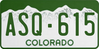 CO license plate ASQ615