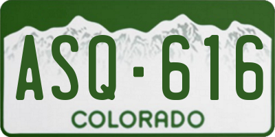 CO license plate ASQ616