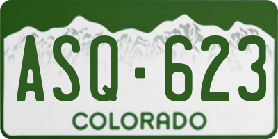 CO license plate ASQ623