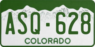 CO license plate ASQ628