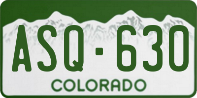CO license plate ASQ630