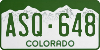 CO license plate ASQ648