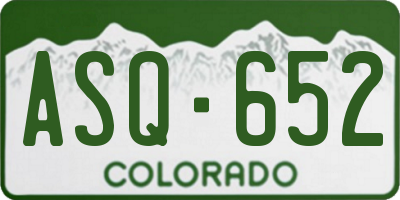 CO license plate ASQ652