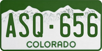 CO license plate ASQ656