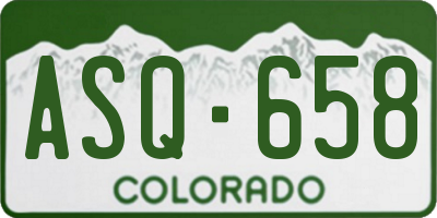 CO license plate ASQ658
