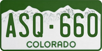 CO license plate ASQ660