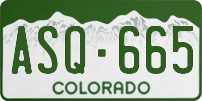 CO license plate ASQ665