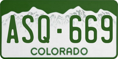 CO license plate ASQ669