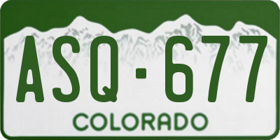 CO license plate ASQ677