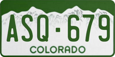 CO license plate ASQ679