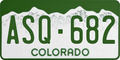 CO license plate ASQ682