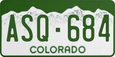 CO license plate ASQ684