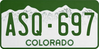 CO license plate ASQ697