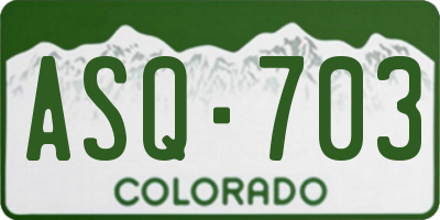 CO license plate ASQ703