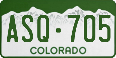 CO license plate ASQ705