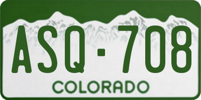 CO license plate ASQ708