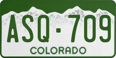 CO license plate ASQ709
