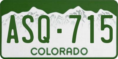 CO license plate ASQ715