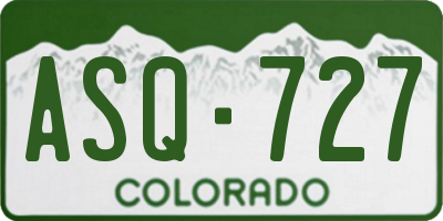 CO license plate ASQ727
