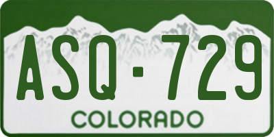 CO license plate ASQ729