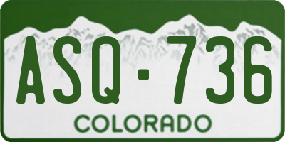 CO license plate ASQ736