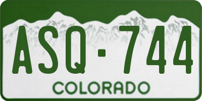 CO license plate ASQ744