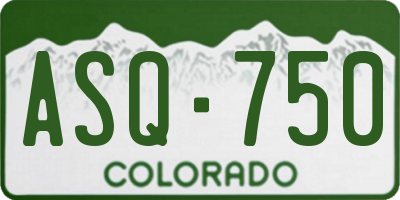 CO license plate ASQ750