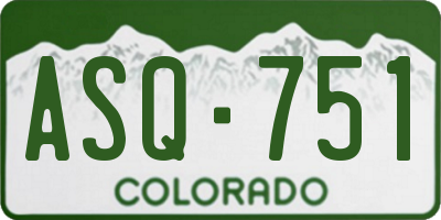 CO license plate ASQ751