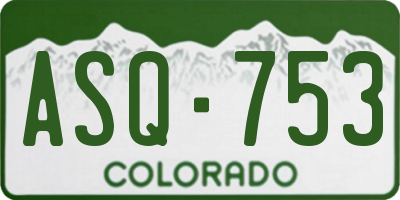 CO license plate ASQ753