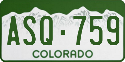 CO license plate ASQ759