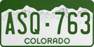 CO license plate ASQ763
