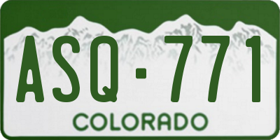 CO license plate ASQ771