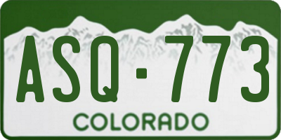 CO license plate ASQ773
