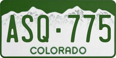 CO license plate ASQ775